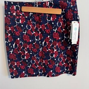 Margaret M Red and Blue Floral Mini Skirt